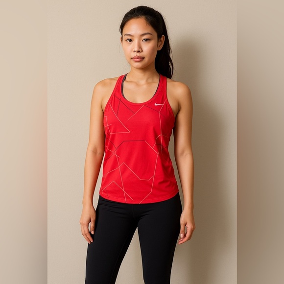 Nike Women"s Dri-Fit Geometric Print Tank Top Built In Bra Size S - Picture 1 of 11